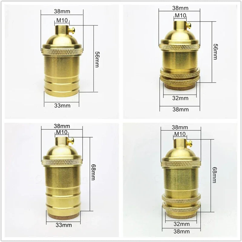 Brass 100% copper Lamp Holder Electric Light Socket Knob or Chain Switch