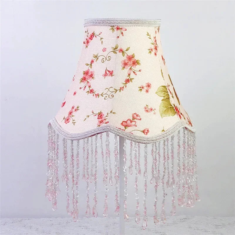 Flower Tassel Lampshade Creative Bedside Woven Lampcovers for Table Lamp European Style Handmade Lighting Accessories - Adrianas Specialty Lamp Shades