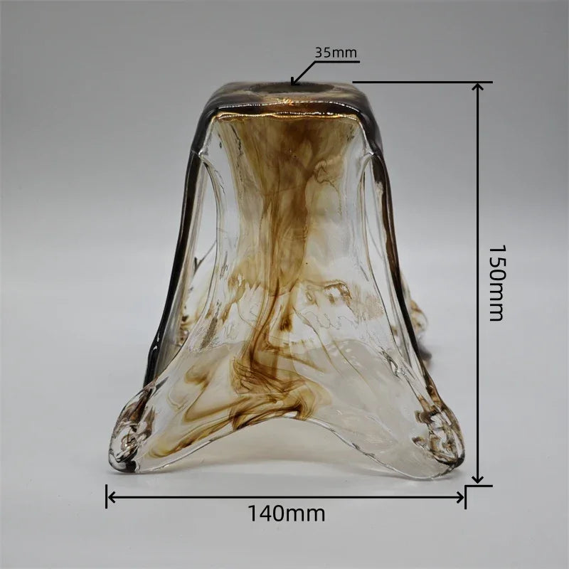 Glass lampshade paired with all copper lamp head with switch DIY pendant lampshade thickened transparent amber glass