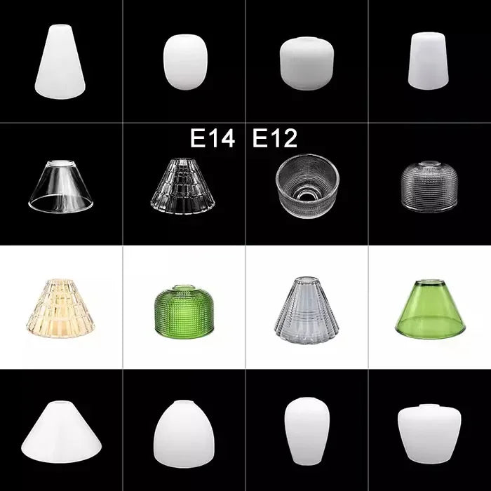 Clear Frost 1.18 Inch Opening E14 Glass Lamp Shades Replacement