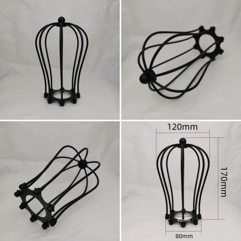 6 Styles Black Finished Iron Cage Lampshade