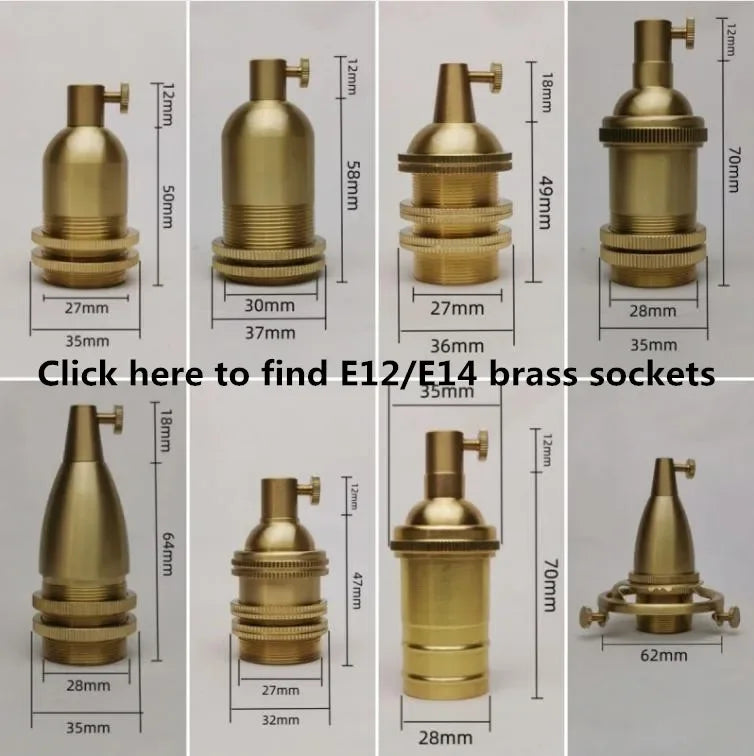 Brass 100% copper Lamp Holder Electric Light Socket Knob or Chain Switch