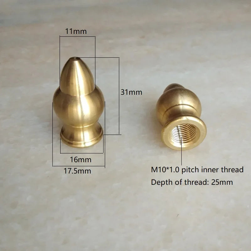 All Brass Female Thread Inner Tooth M10*1.0 Pitch Top Nut