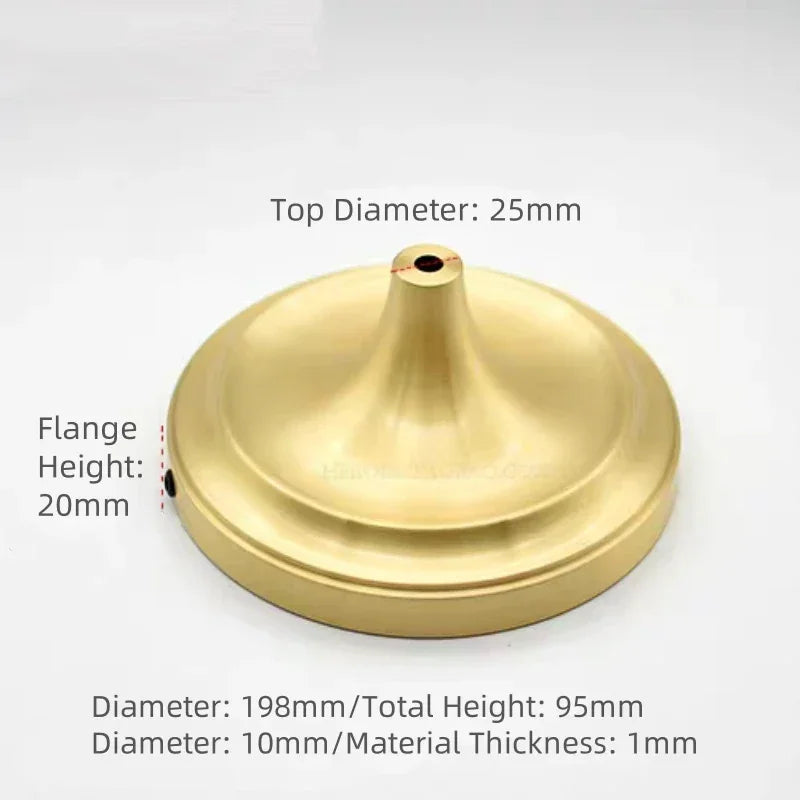 Vintage Copper Lamp Base for Ceramic Glass Crystal - Round Candle Holder Stand Craft Lighting Part