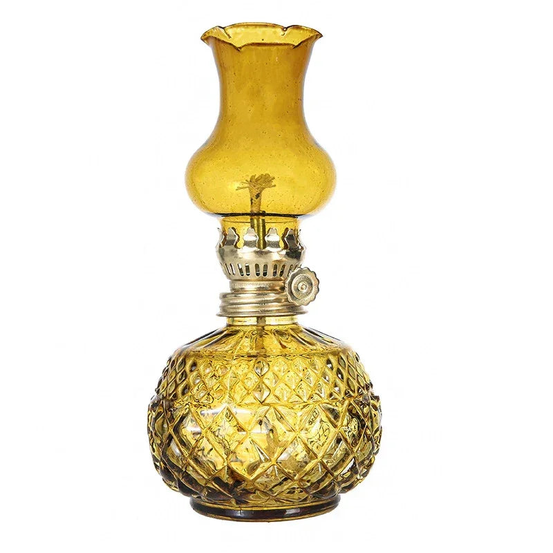 Rustic Large Oil Lamp Vintage Glass  Lamp Antique Oil Lamps