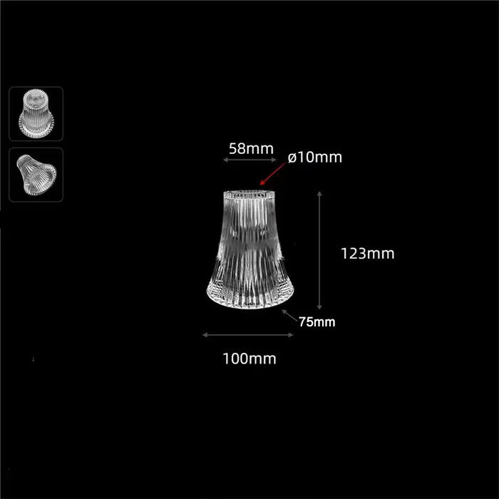Clear .39 inches small opening Acrylic Lamp Shade Replacement