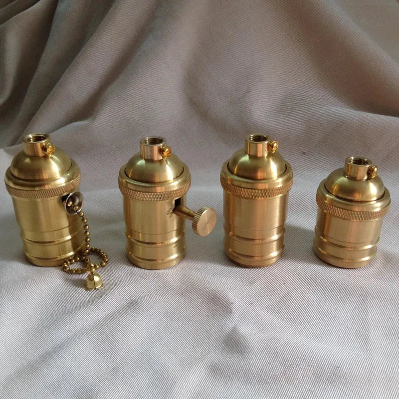 Brass 100% copper Lamp Holder Electric Light Socket Knob or Chain Switch