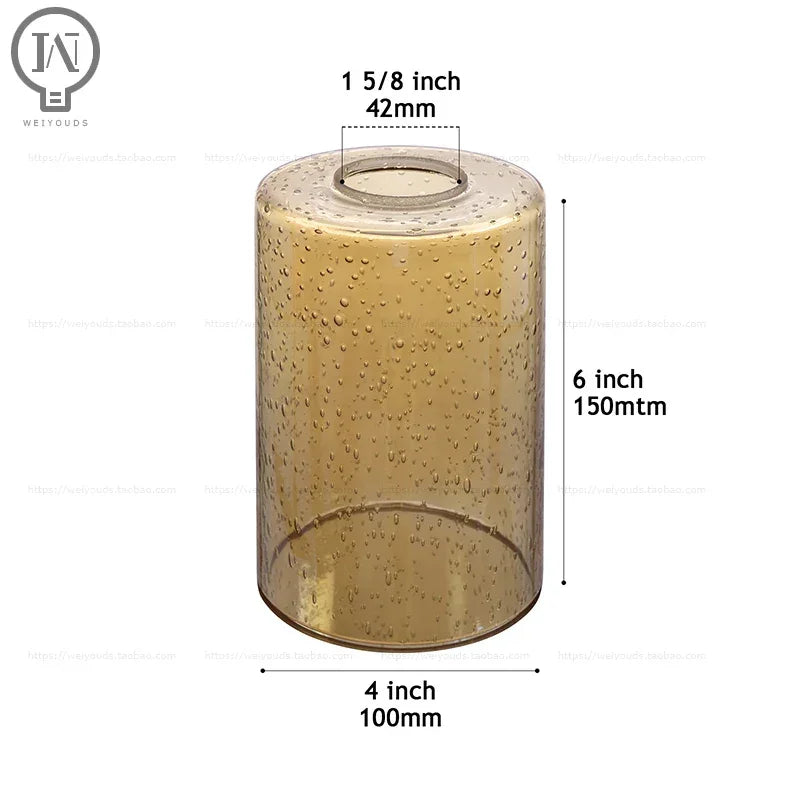 Cylindrical glass lampshade