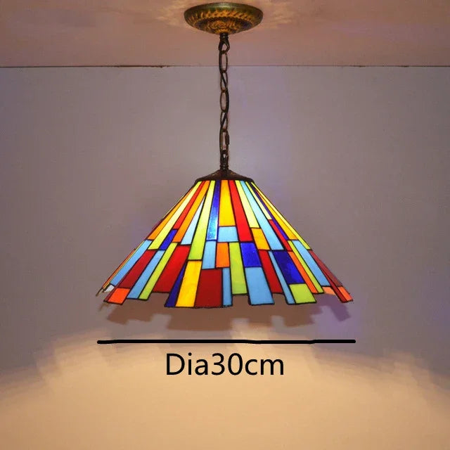 Colorful Glass Tiffany Glass Chandelier