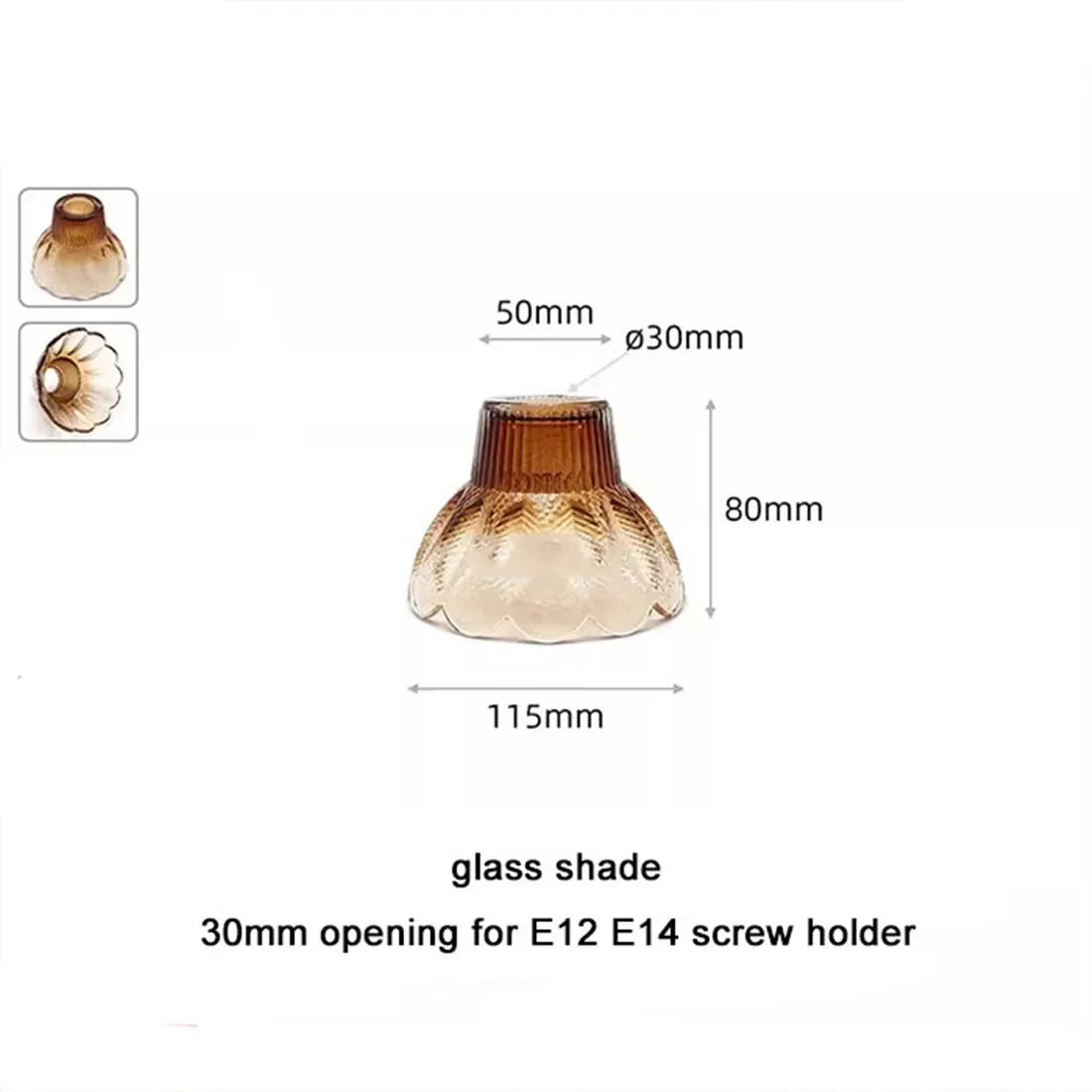 Industrial Stained Glass E14 Lamp Shade Replacement with 30mm Opening