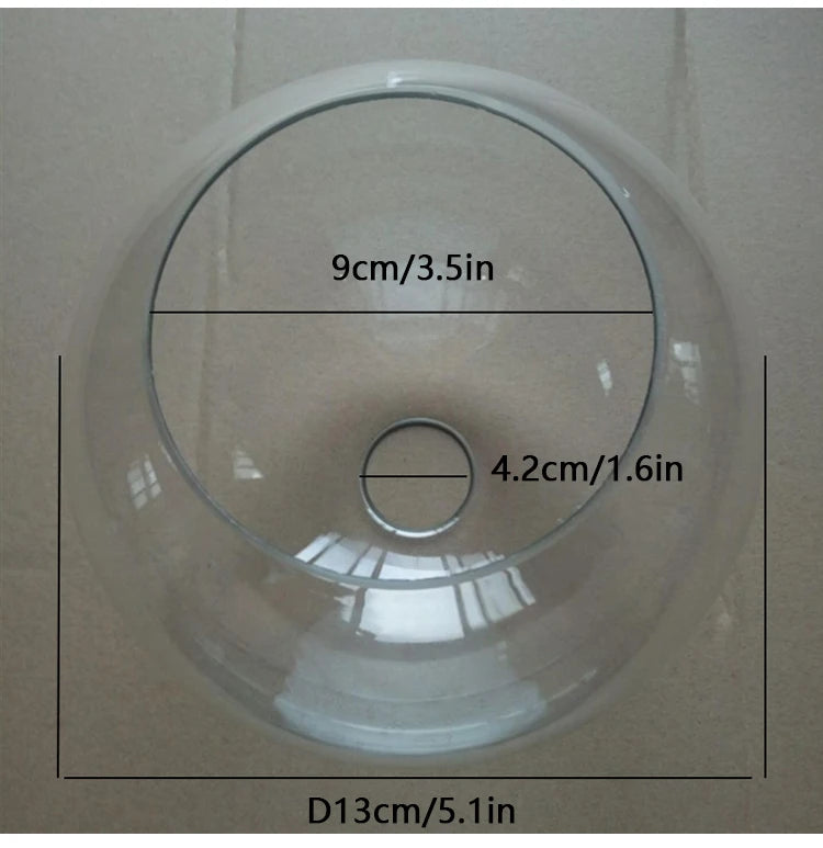 D13cm D15cm D18CM D20cm D25cm Hand Blown Clear Glass Globe Lamp Shade Replacement with 2 Ends Opening  Glass Cover Ball Lampshad - Adrianas Specialty Lamp Shades