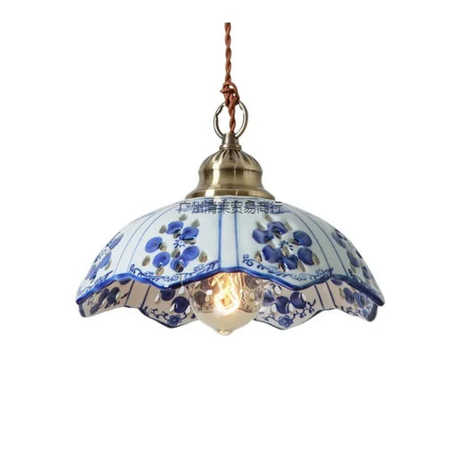 Modern Blue and White Porcelain Wall Lamp Shades