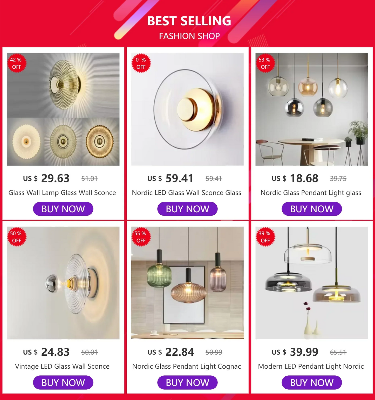 Nordic Glass Pendant Light glass