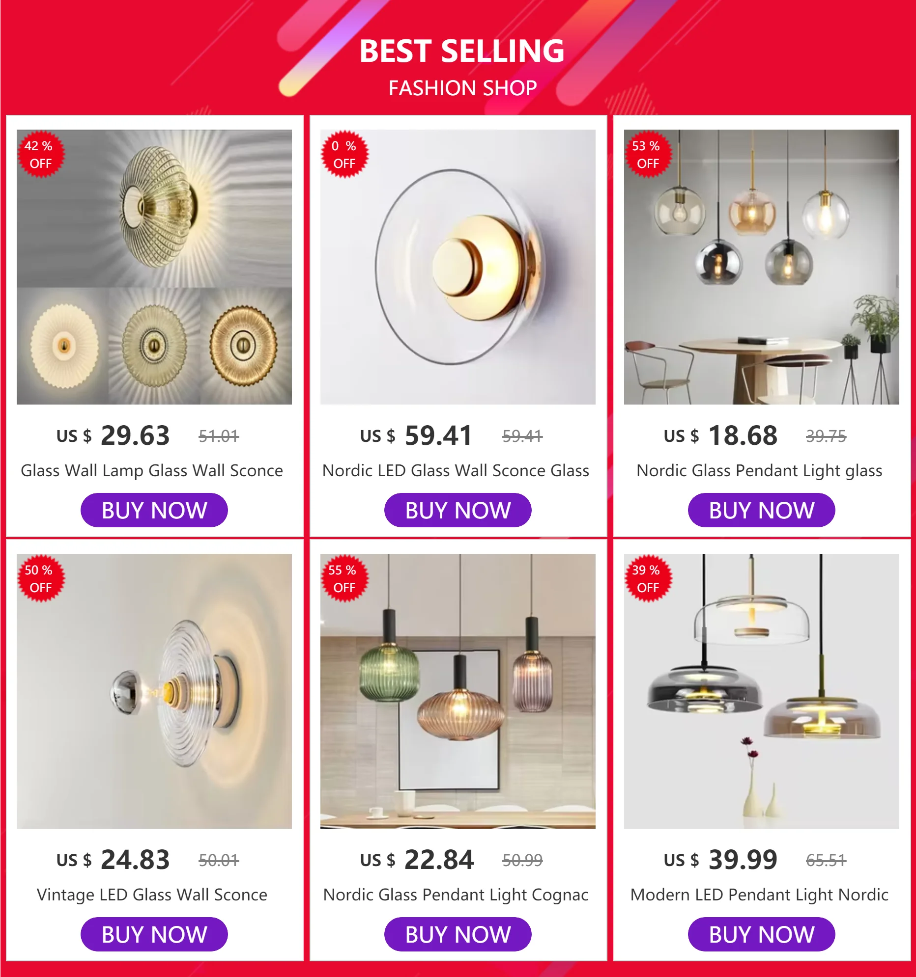 Nordic Glass Pendant Light glass