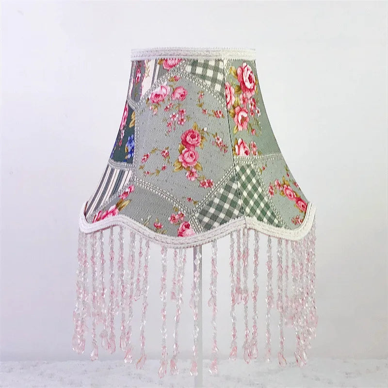 Flower Tassel Lampshade Creative Bedside Woven Lampcovers for Table Lamp European Style Handmade Lighting Accessories - Adrianas Specialty Lamp Shades