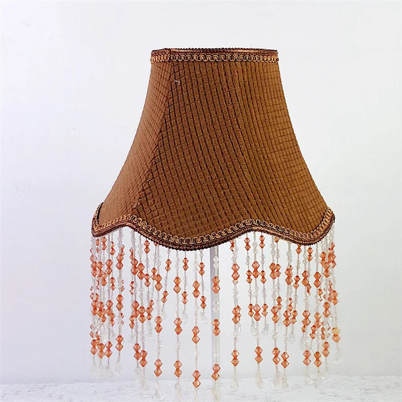 Flower Tassel Lampshade Creative Bedside Woven Lampcovers for Table Lamp European Style Handmade Lighting Accessories - Adrianas Specialty Lamp Shades