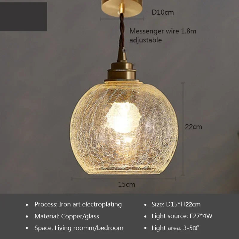 Glass Pendant Light Nordic Dining Room Retro Chandeliers Creative Minimal E27  Transparent Lampshade For Restaurant Lamp Lustre - Adrianas Specialty Lamp Shades