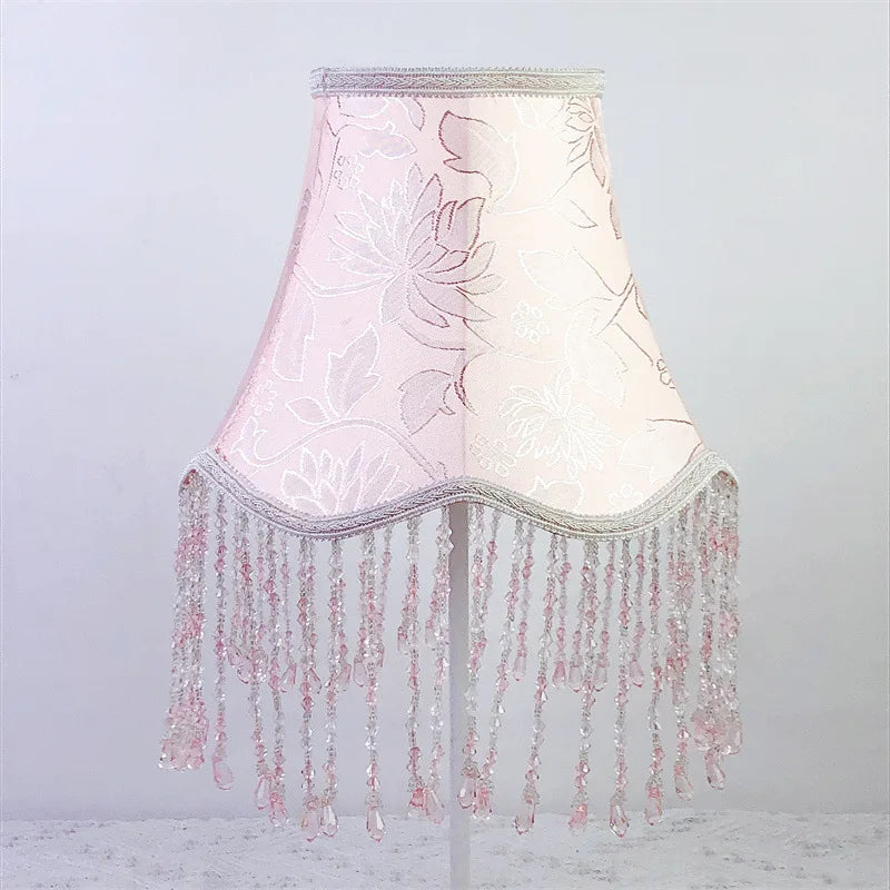 Flower Tassel Lampshade Creative Bedside Woven Lampcovers for Table Lamp European Style Handmade Lighting Accessories - Adrianas Specialty Lamp Shades