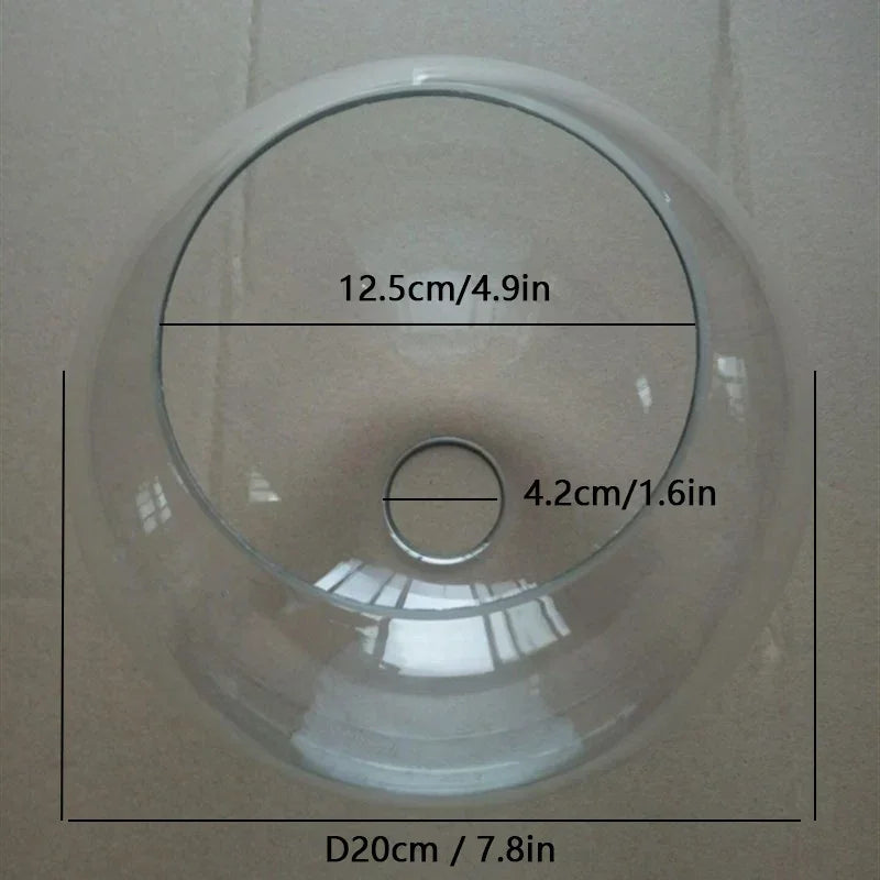 Hand Blown Clear Glass Globe Lamp Shade Replacement with 2 Ends Opening  Glass Cover Ball Lampshad