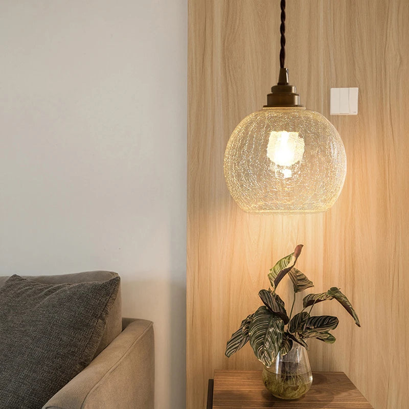 Glass Pendant Light Nordic Dining Room Retro Chandeliers Creative Minimal E27  Transparent Lampshade For Restaurant Lamp Lustre - Adrianas Specialty Lamp Shades