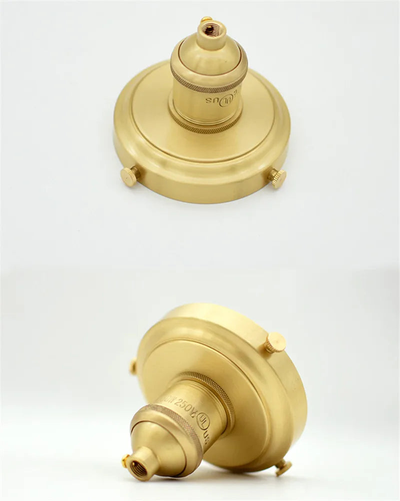 100% Brass Three Holes Ring E27 E14 Screw Lampshade Fixed Ring Holder Shade and Socket Connecter Fixed Copper Lamp Accessories