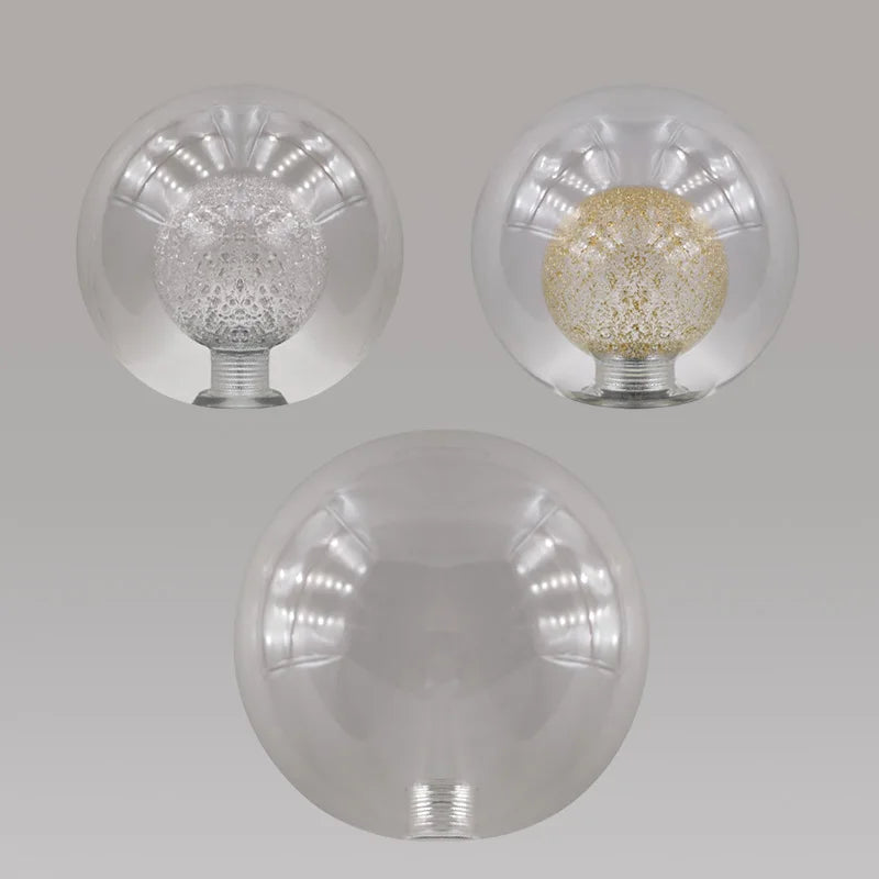 G9 Glass Shade D8/10/12/15/20cm Globe 2cm Fitter Opening Replacement Lampshade for Lusture Pendant Light,Clear White Accessory - Adrianas Specialty Lamp Shades