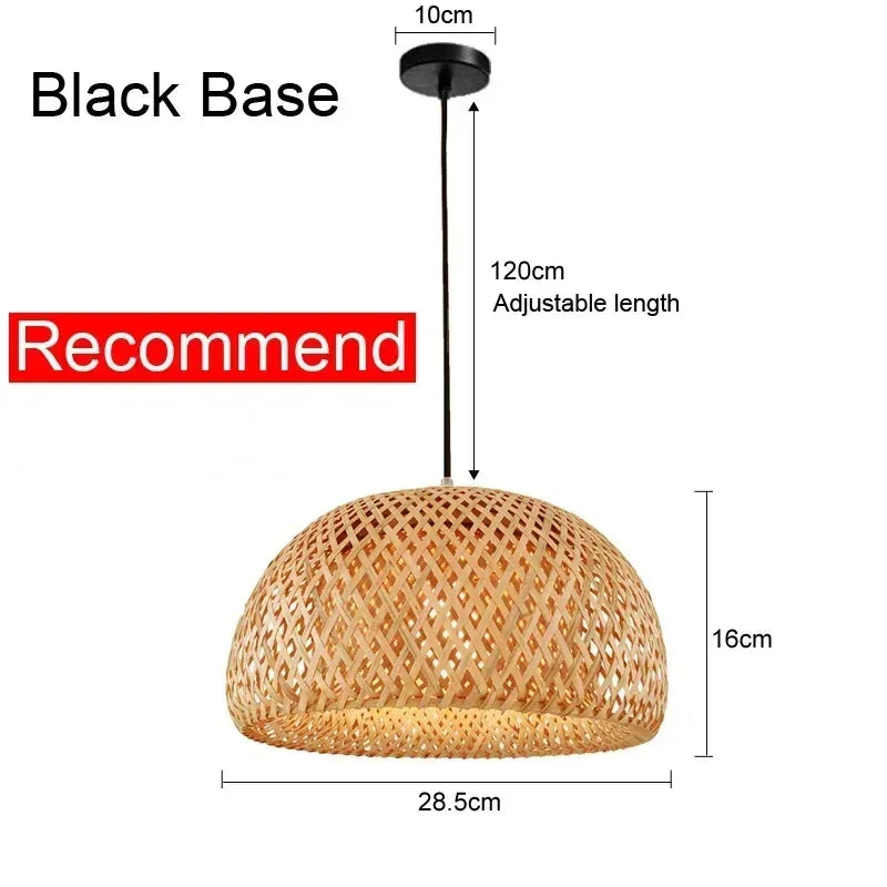 Classic Bamboo Lustre Chandelier Hanging Lamp Ceiling Handmade Rattan Pendant Light Fixture Weaving HomeLiving люстра потолочная