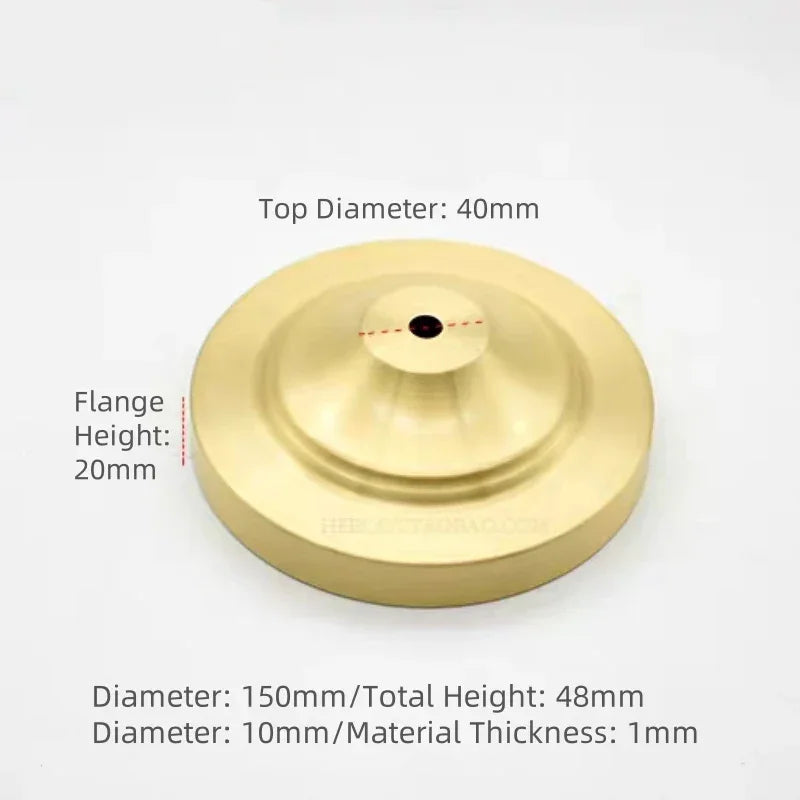 Vintage Copper Lamp Base for Ceramic Glass Crystal - Round Candle Holder Stand Craft Lighting Part