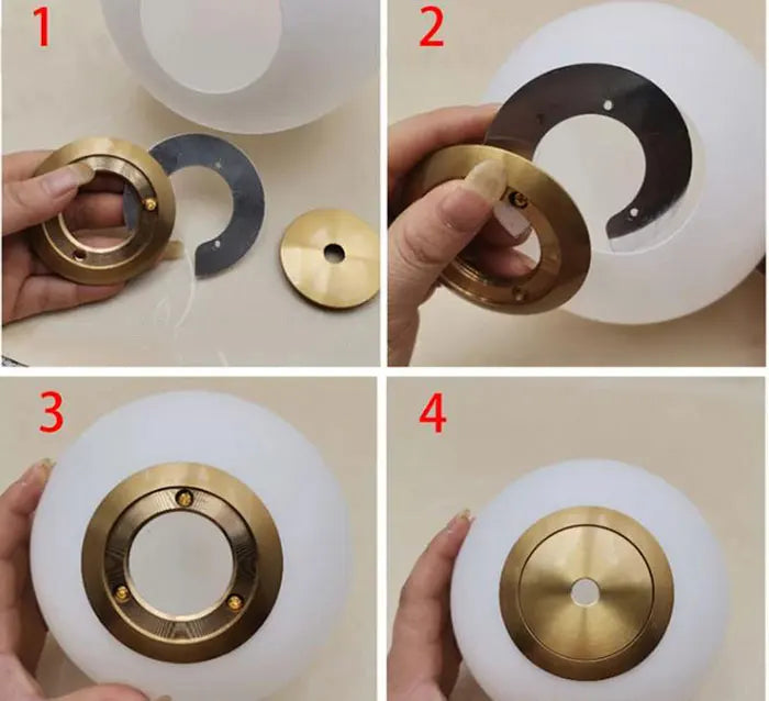 1/5/10pcs Bronze Chrome Metal Lampshade Holder Parts for Magic Bean Glass Shade Silver Aluminum Ring Cover to Hold Lampshade - Adrianas Specialty Lamp Shades