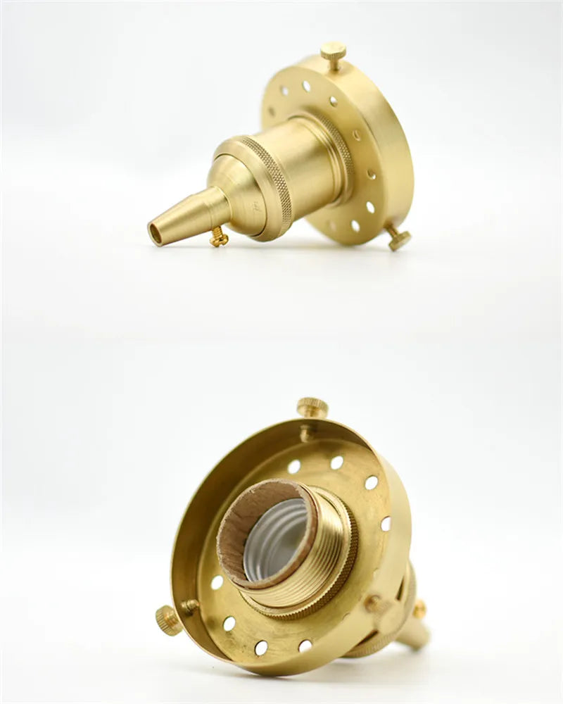 100% Brass Three Holes Ring E27 E14 Screw Lampshade Fixed Ring Holder Shade and Socket Connecter Fixed Copper Lamp Accessories