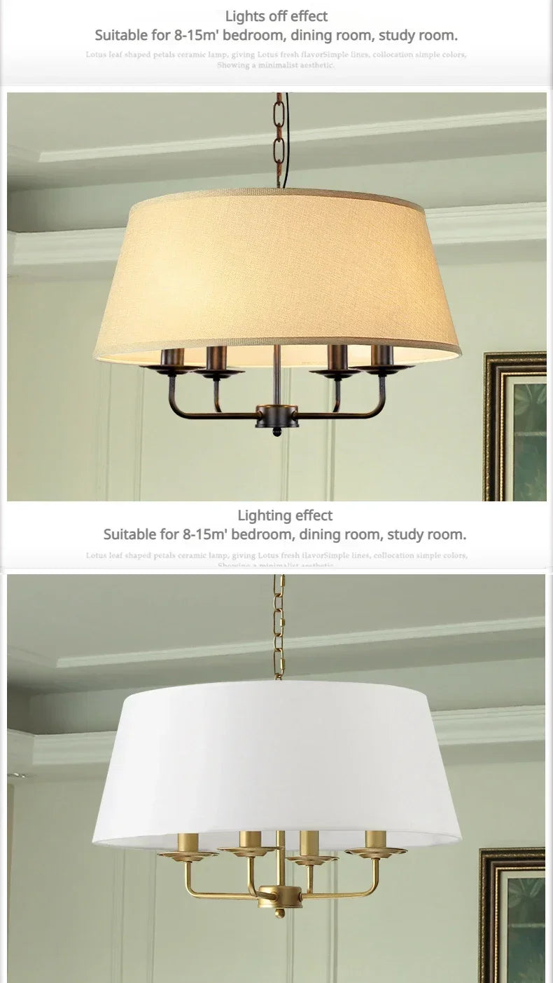 Modern Ceiling Chandeliers Stylish Simplicity Fabric Lampshade