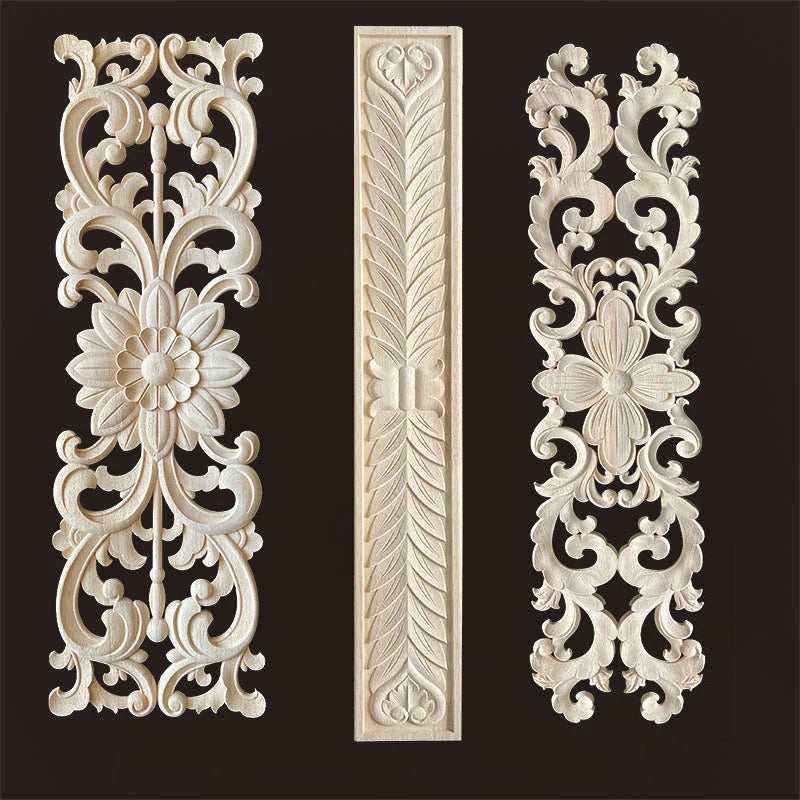 Wooden Appliques for Furniture Home Decoration Accessories Antique Onlays Moulding Wood Decals for Wall Wood Figurines for Decor - Adrianas Specialty Lamp Shades