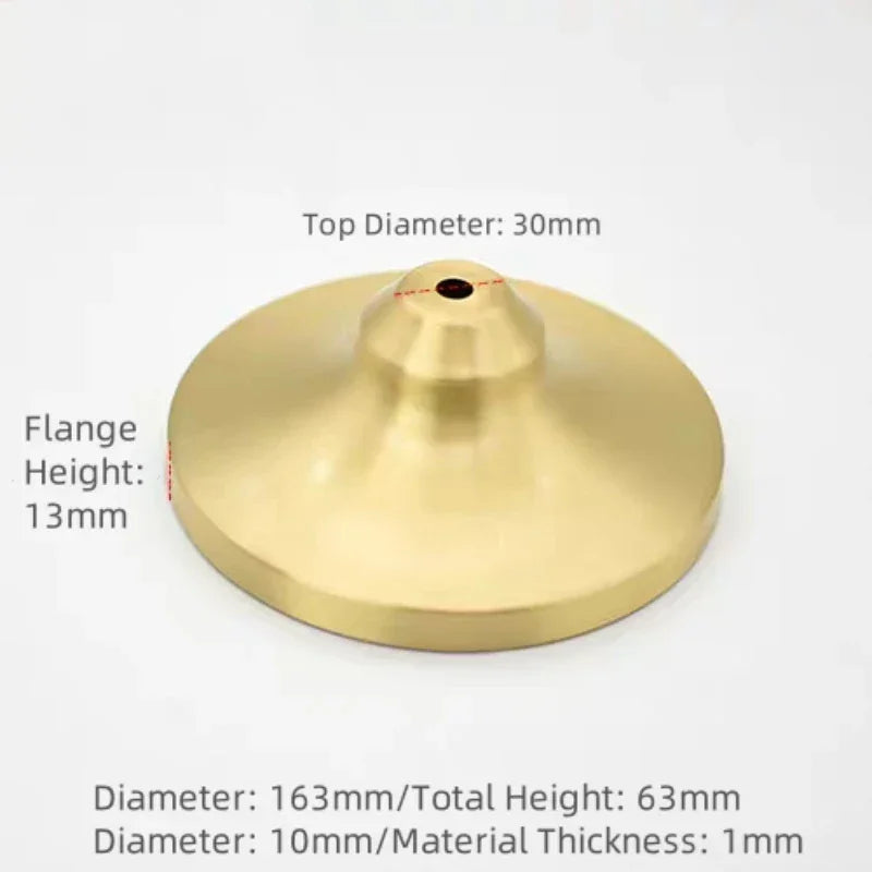 Vintage Copper Lamp Base for Ceramic Glass Crystal - Round Candle Holder Stand Craft Lighting Part