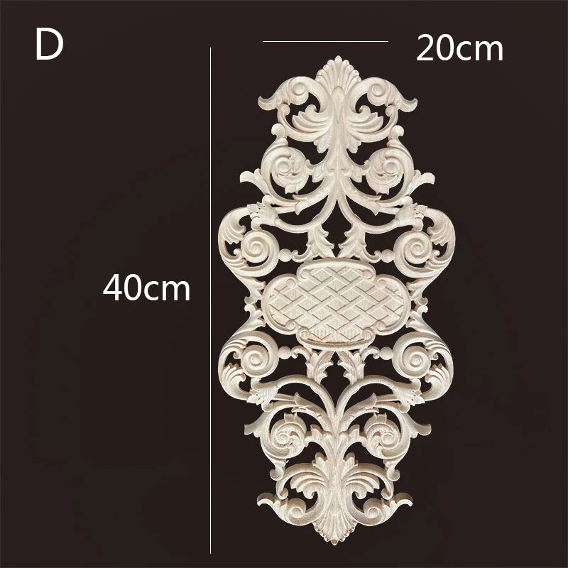 Wooden Appliques for Furniture Home Decoration Accessories Antique Onlays Moulding Wood Decals for Wall Wood Figurines for Decor - Adrianas Specialty Lamp Shades