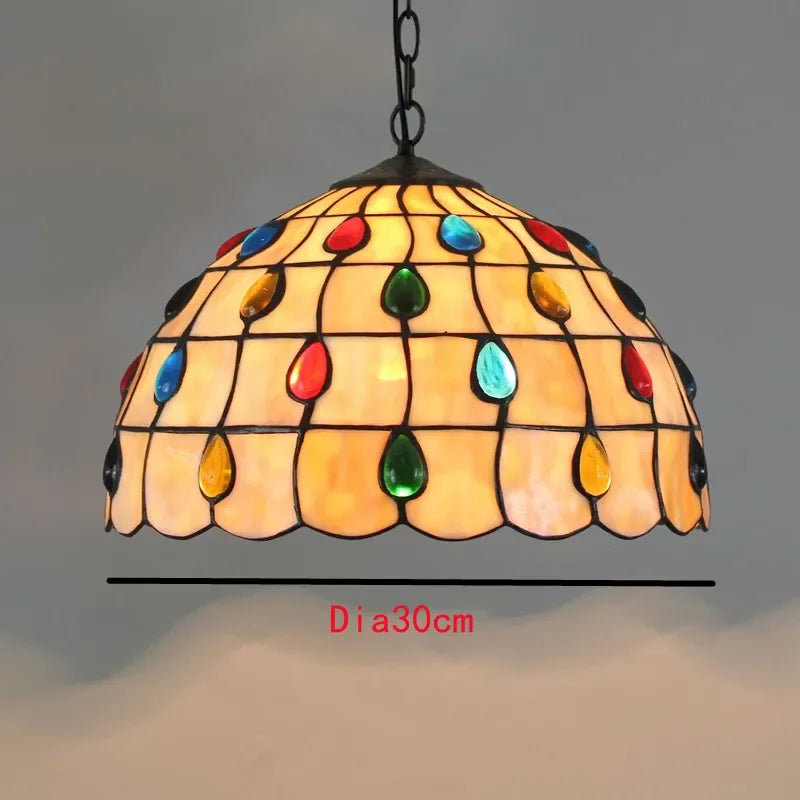 Colorful Glass Tiffany Glass Chandelier