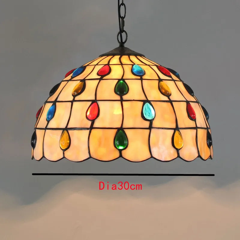 Colorful Glass Tiffany Glass Chandelier