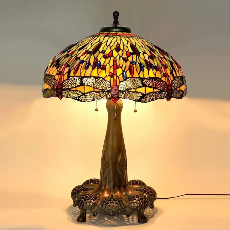 Tiffany Desk Light Grape Wisteria Vival Cherry Stained Glass Table Lamps