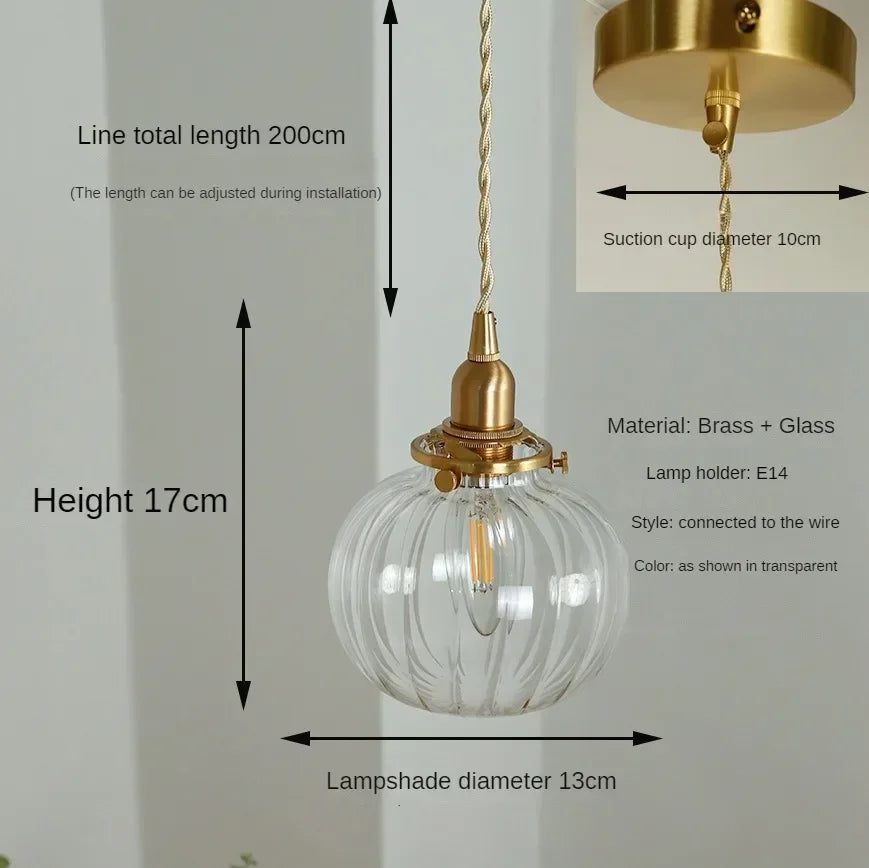 Glass Pendant Light Nordic Dining Room Retro Chandeliers Creative Minimal E27  Transparent Lampshade For Restaurant Lamp Lustre - Adrianas Specialty Lamp Shades