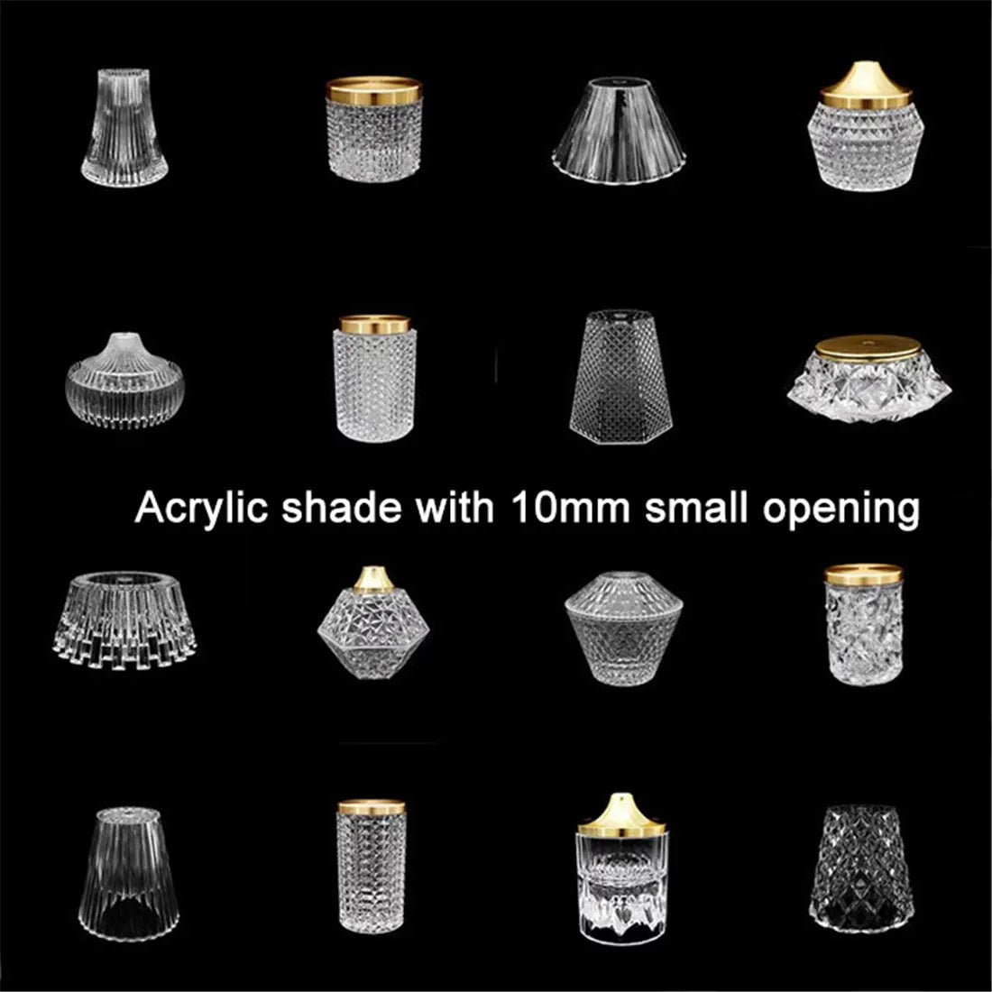 Clear .39 inches small opening Acrylic Lamp Shade Replacement