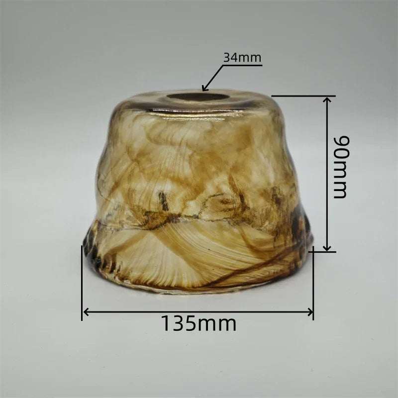 Glass lampshade paired with all copper lamp head with switch DIY pendant lampshade thickened transparent amber glass