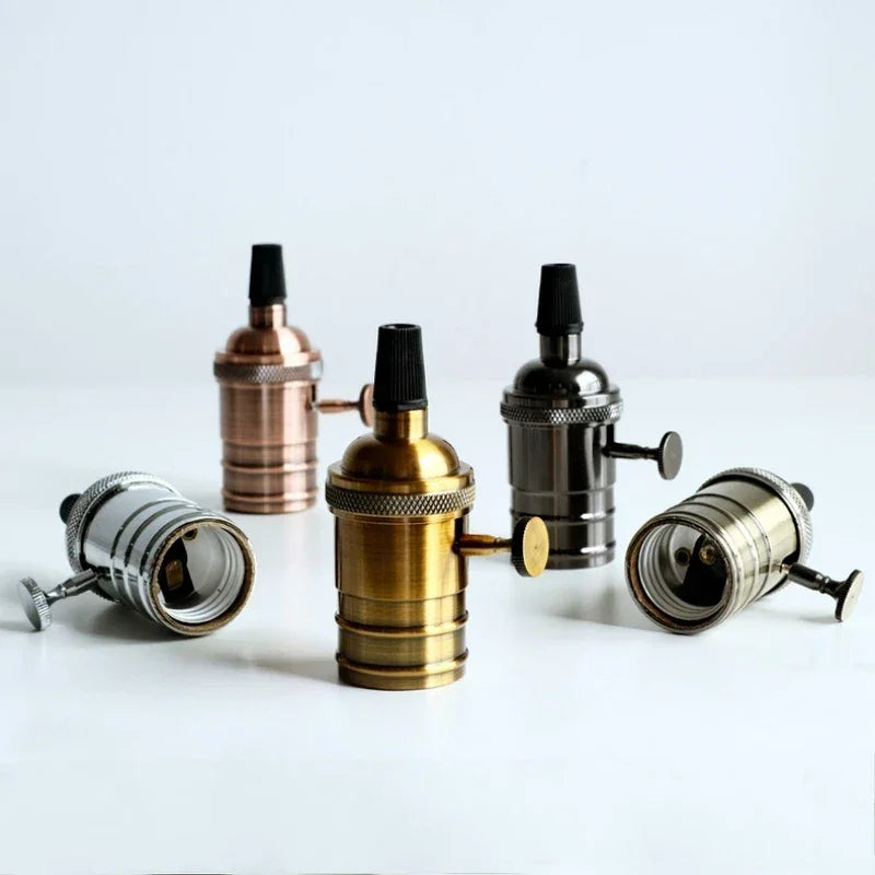 Electroplated copper Light Holder brass material silver/antique brass/shinning black 100% copper DIY Pendant Light Lamp Sockets