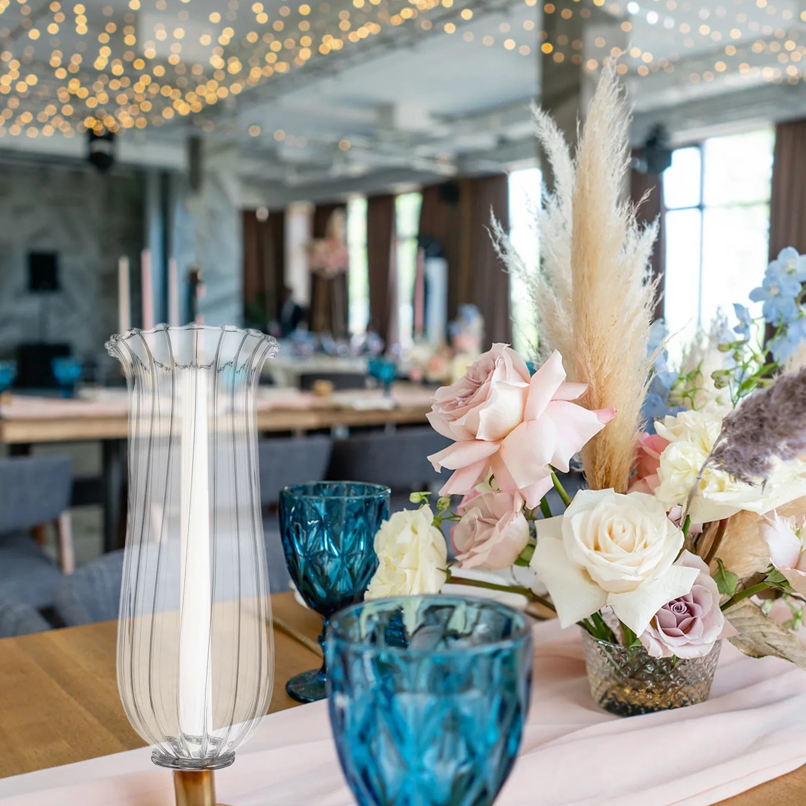 Transparent Glass Lampshade Replacement Crystal Holder Decorative Clear Lamp Cover for Home Table Wedding Light Fixture - Adrianas Specialty Lamp Shades