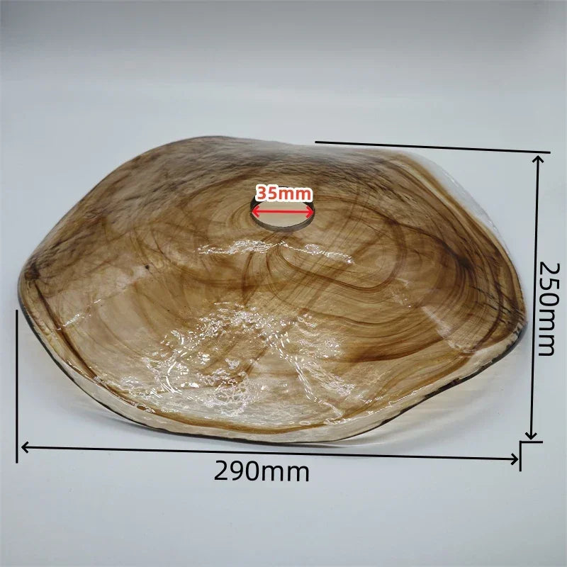 Glass lampshade paired with all copper lamp head with switch DIY pendant lampshade thickened transparent amber glass