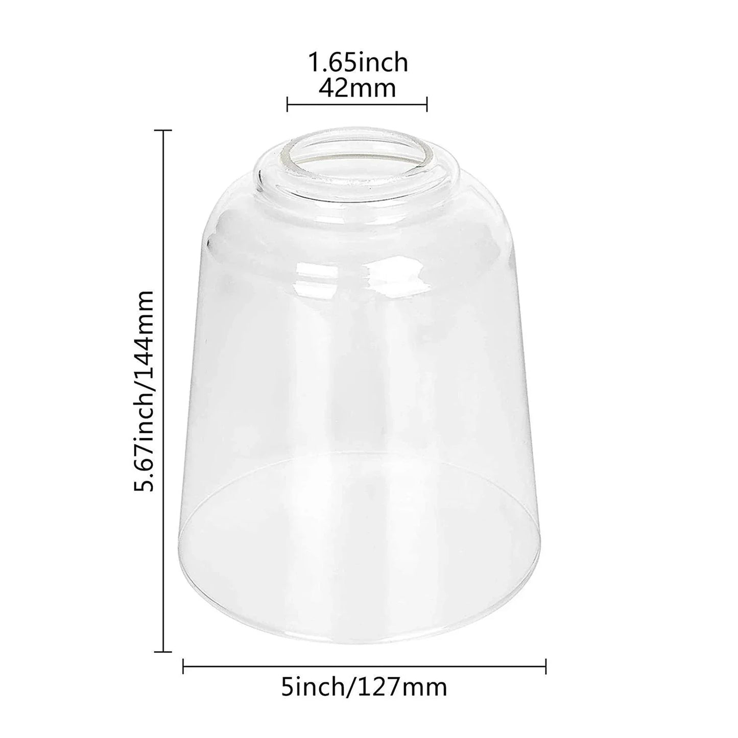 1.65 inch Transparent Cone-Shaped Glass Lampshade