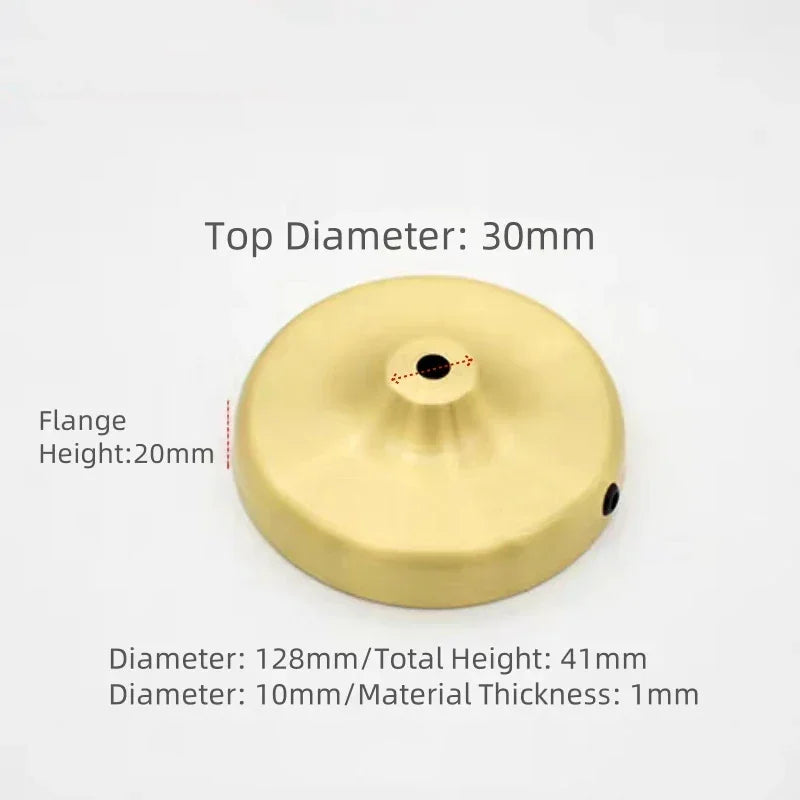 Vintage Copper Lamp Base for Ceramic Glass Crystal - Round Candle Holder Stand Craft Lighting Part