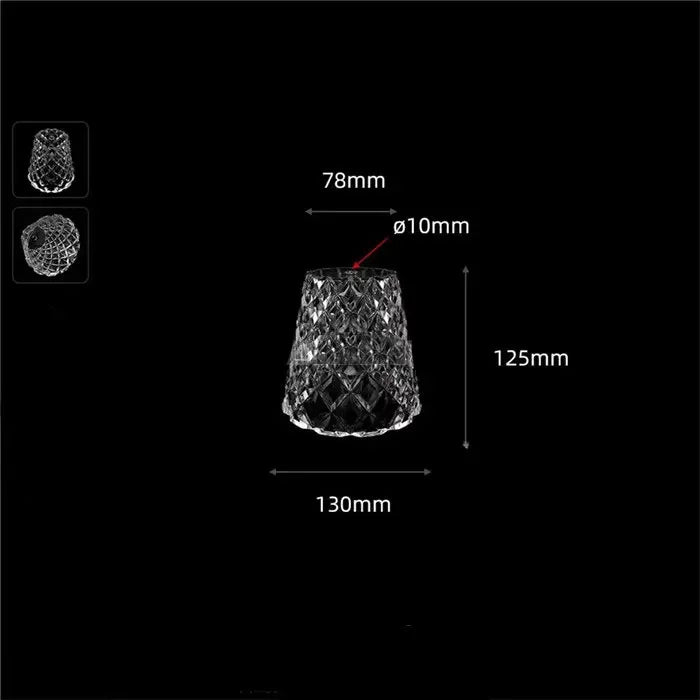 Clear .39 inches small opening Acrylic Lamp Shade Replacement