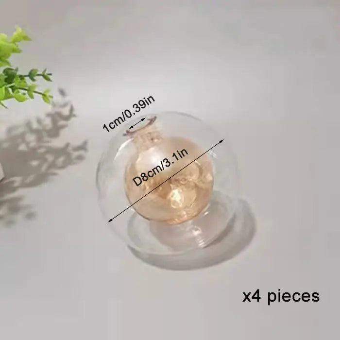 1/4/8pcs Pack .39 inch opening globe G4 glass shade