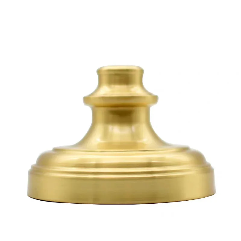 Vintage Copper Lamp Base for Ceramic Glass Crystal - Round Candle Holder Stand Craft Lighting Part