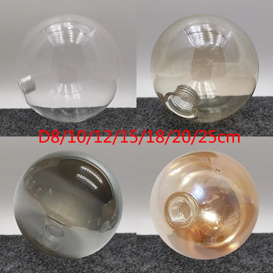 D12cm D15cm G9 Glass Shade Replacement for Screw Thread Socket Amber Cognac Green Blue Grey Globe Glass Screw Cover Accessory - Adrianas Specialty Lamp Shades