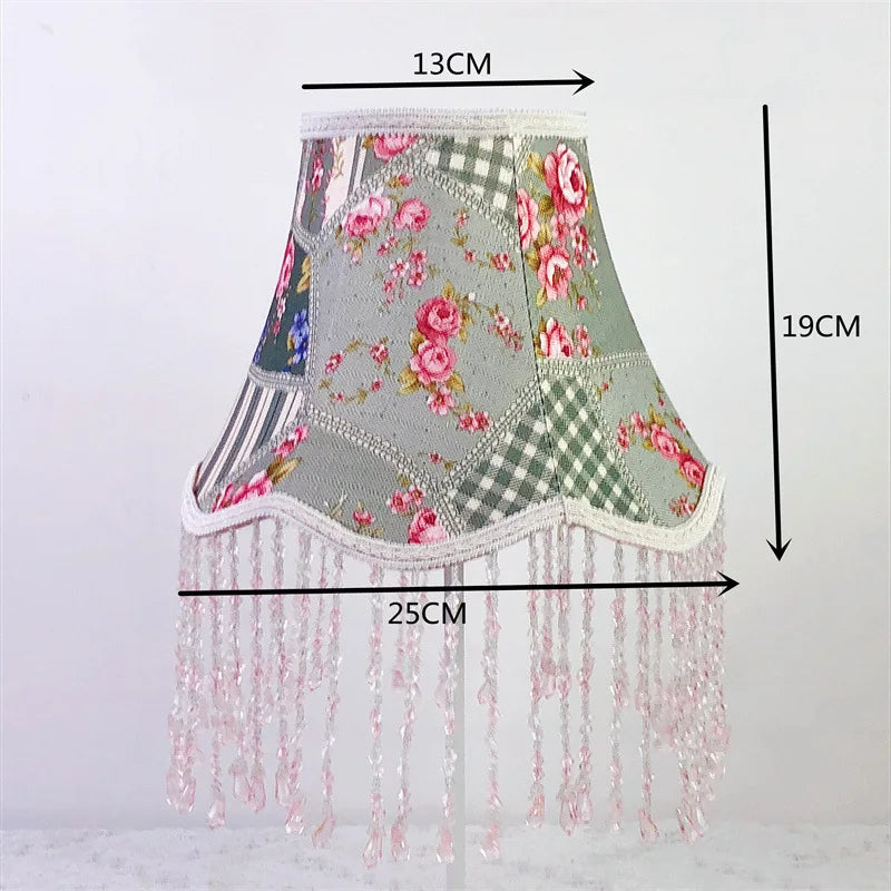 Flower Tassel Lampshade Creative Bedside Woven Lampcovers for Table Lamp European Style Handmade Lighting Accessories - Adrianas Specialty Lamp Shades